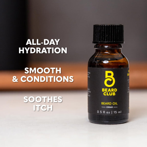 The Beard Club Premium Cedar Beard Oil for Men - Natural Castor & Almond Oils - Beard & Mustache Conditioner - Hydrates, Moisturizes, Softens &