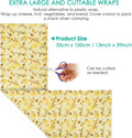 Reusable Beeswax Wraps 13 X 39 Inch Beeswax Wraps for Food Eco-Friendly Sustainable Food Storage Wraps for Sandwich, Cheese, Fruit, Bread, Snacks