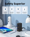 USB C Charging Station 55W,6-Port USB Charger for Multiple Devices,Usb C Fast Charging Hub Compatible with Iphone/Android/Samsung/Tablet,Etc