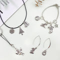 JIALEEY Christmas Charms, Whole Bulk Lots Christmas Charm Mixed Tibetan Silver Metal Pendants DIY for Jewelry Making Crafting and Christmas