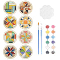 Temlum Wooden Coasters Painting Kit, Paint You Own Coaster Wooden Painting Craft Kit for Adults and Beginners Art Craft Supplies