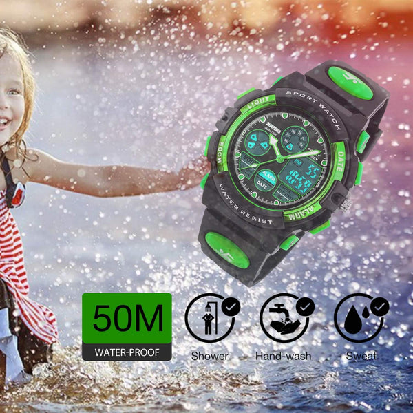 Cofuo Kids Digital Sport Watch, Boys Girls Waterproof Sports Outdoor Watches Children Casual Electronic Analog Quartz Wrist Watches with Alarm