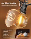 Outdoor String Lights 25 Feet G40 Globe LED Patio Lights with 13 Edison Plastic Bulbs(1 Spare), Waterproof Connectable Hanging Lights for Backyard