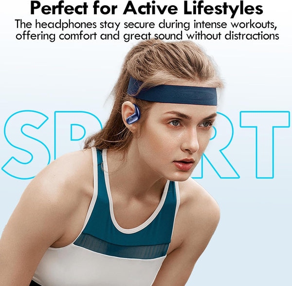 Kurdene Wireless Earbuds Bluetooth Headphones Sport,Over Ear Buds with Deep Bass Sound,60Hrs Playtime Earphones Redesigned Comfort Fit with
