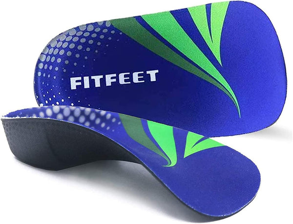 Rooruns Fitfeet Orthotic Inserts 3/4 Length, High Arch Support Foot Insoles for Over-Pronation, Plantar Fasciitis, Flat Feet - Shoe Inserts for