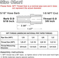 KOOTANS 4Pcs Brass Hose Barb Fittings 5/16" Hose Barb to 1/8 NPT Male Thread Air Hose Fittings Brass Quick Coupler Air M Type Adapter Connector