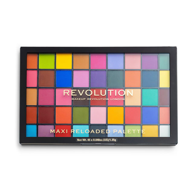 Revolution, Maxi Reloaded Palette Monster Mattes, Supersized with 45 Highly-Pigmented Shades & Matte Formula, Vegan & Cr