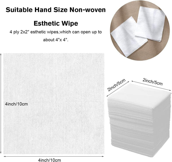 300 Pieces Disposable Esthetic Wipe Non-Woven Facial Cleansing Soft Salon and Spa Essentials,Lint-Free for Makeup Remove,2"X 2