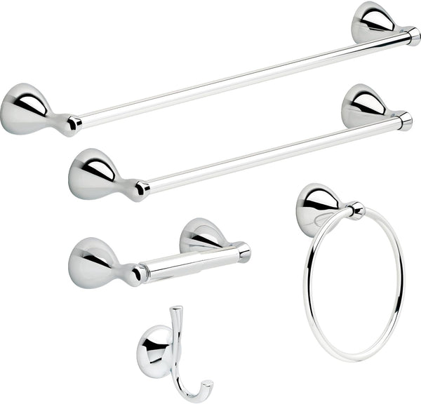 Delta Foundations (1-Pack) Hand Towel Holder Polished Chrome Towel Racks for Bathroom Wall round Towel Ring Holder for Bath Towel Hanger for