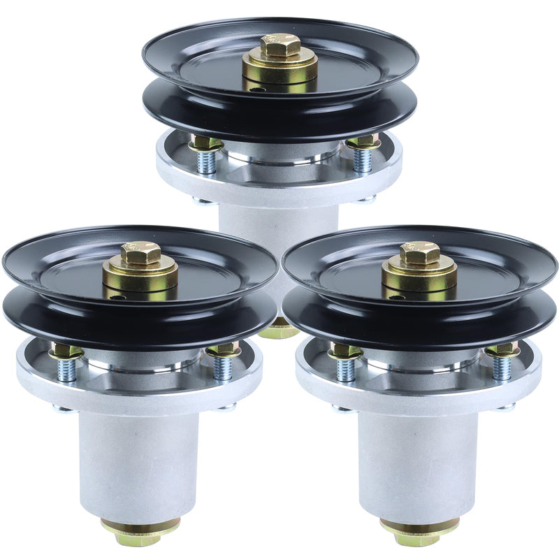 3 Pack 607418 Spindle Assembly with 604664 Pulley Replaces Hustler 607418 Spindle 607418, 601804 Hustler 601804 Spindle Assembly, Hustler Raptor