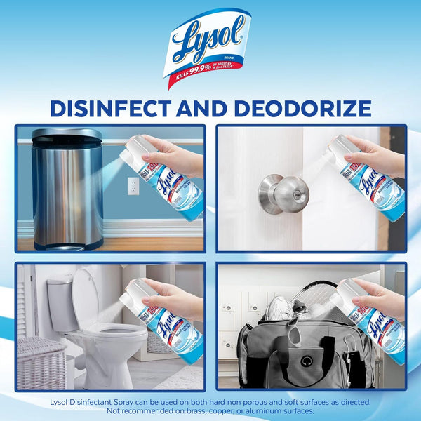 Lysol Disinfectant Spray, Sanitizing and Antibacterial Spray, for Disinfecting and Deodorizing, Crisp Linen, 12.5 Fl Oz (Pack of 2)