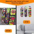 6 Packs Skateboard Wall Mount Aluminum Skateboard Hanger with Two Screw Holes for Display Skateboard Deck Storage Horizontal and Floats Vertically
