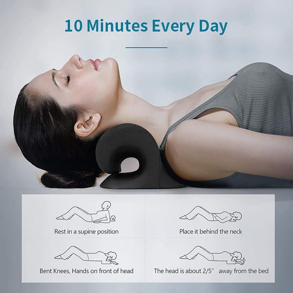 RESTCLOUD Neck and Shoulder Relaxer, Cervical Traction Device for TMJ Pain Relief and Cervical Spine Alignment, Chiropractic Pillow, Neck