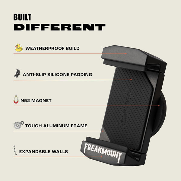 FREAKMOUNT Magnetic Motorcycle Phone Mount - Compatible with Harley Davidson - Premium Billet Aluminum Holder for Gas Tank, High-Speed Magnet