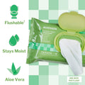 Mckesson Flushable* Adult Wet Wipes â 144 Wipes (3 Pack of 48) â Aloe & Vitamin E, Plant-Based Cleansing Wipes, Scented