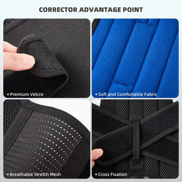 Upgraded Back Brace Posture Corrector for Men and Women - Relief for Neck, Back,And Shoulder Pain - Full Adjustable and Breathable Posture Back