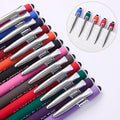 Funny Pens - 12 Pack Fine Point Smooth Writing Pens with Inspirational Tips, Black Ink, Touch Stylus Screens, Motivational Gift for Office & Desk