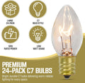 Iconikal 24-Count C7 Night Light Candelabra Bulbs 5-Watt, Clear for Lamps Nightlights Lanterns String Lights
