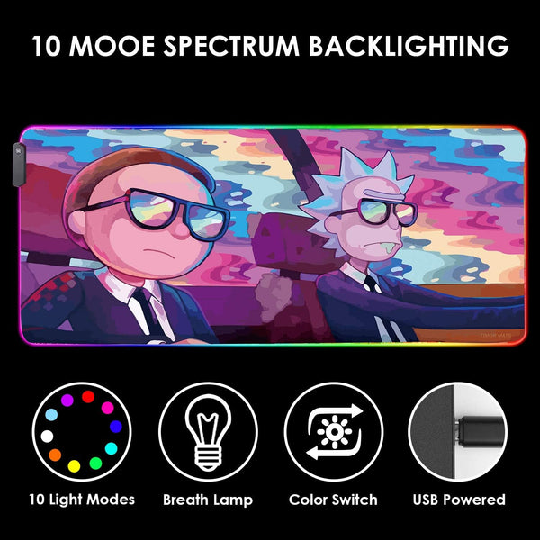 RGB Mouse Pad LED Light Gaming Mouse Pad with Rubber Base Colorful Computer Carpet Desk Mat for PC Laptop (31.5 11.8 Inch) (80X30 Rgmomo)