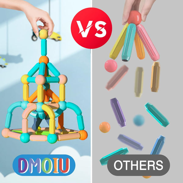 Magnetic Building Blocks STEM Educational Toy for Kids Montessori Learning Sticks and Balls Preschool Sensory Toys for Toddlers Gift for 3 Year
