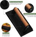 EWFEN Burger Press, 7" round & 8.2"X4.3" Rectangle Heavy-Duty Cast Iron Smash Bacon Press Meat Steak with Wood Handle for Griddle, Sandwich,