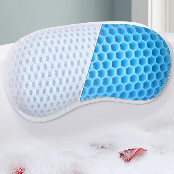 Bathtub Bath Pillows for Tub - Bathtub Pillow for Neck & Back Support with Ergonomic TPE, 4D Mesh Upgraded Bath Tub Pillow Headrest with 3 Strong