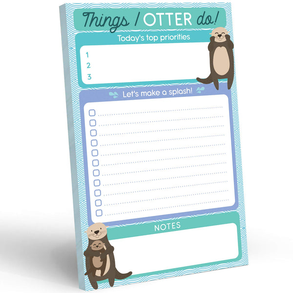 T MARIE Daily to Do List Notepad - 50 Sheets 5.5 X 8.5â Productivity Task Planner and Habit Tracker Pad - Cute Otter Gift Idea and Office Supplies