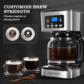 Taylor Swoden 12-Cup Programmable Coffee Maker, Regular & Strong Brew Drip Coffee Machine for Home and Office, Glass Carafe, Pause & Serve, Auto
