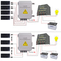 Mankk 4 String PV Combiner Box IP65 Waterproof Solar Combiner Box with 63A Circuit Breaker Lightning Arreste Solar Connector and 15A Rated Current