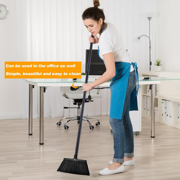 54 Inch Long Metal Handle Household Broom - Adjustable Heavy-Duty Broom for Indoor and Outdoor Cleaning, Suitable for Homes, Garages, Kitchens,