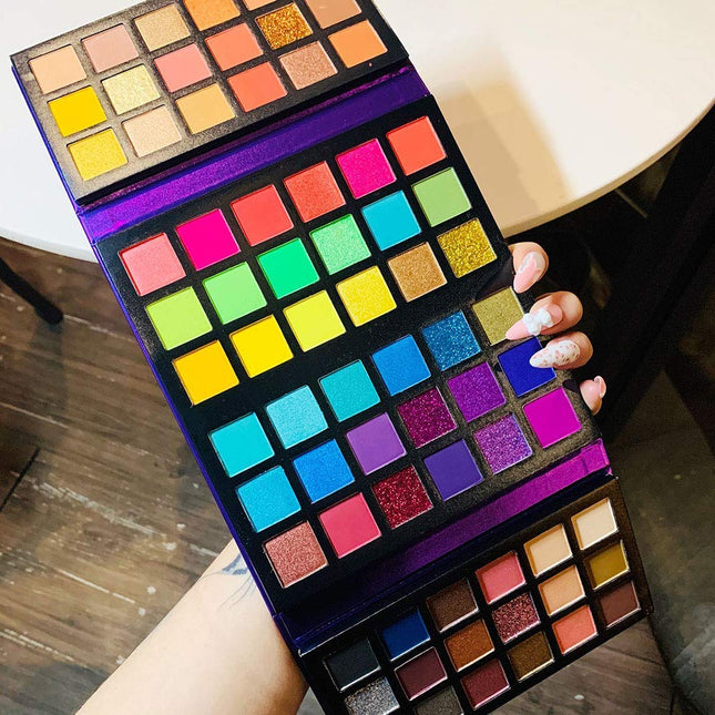 72 Colors Ultra Secret Eyeshadow Palette, 4 In1 Color Board Matte Shimmer Glitter Nude Natural All in One Makeup Palette