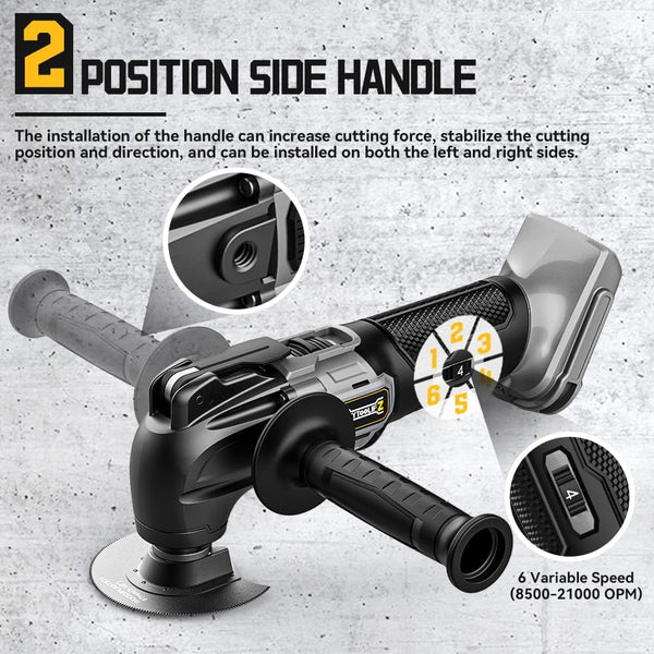 Cordless Oscillating Tool for Dewalt 20V Battery, 6 Variable Speed Brushless-Motor Tool, Oscillating Multi Tool Kit for Cutting Wood Drywall Nails