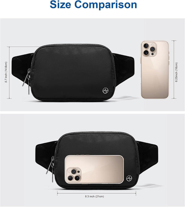 Pander Belt Bag Large 2L, Waterproof Everywhere Fanny Pack Purse for Women and Men with Adjustable Strap.