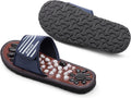 Acupressure Mat Pebble Foot Massager Relaxer Pain Relief Health Sandals Slippers Relaxation Gifts for Men Women(Blue25)