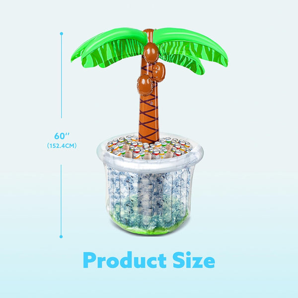 JOYIN 60" Inflatable Palm Tree Cooler, Beach Theme Decor, Pool Party Decorations, Luau Hawaiian Birthday Party Supplies, Ocean Jungle Tropical