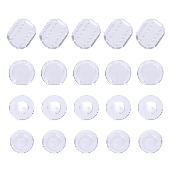 Maxdot 100 Pieces 4 Size Earring Pads Silicone Comfort Earring Cushions for Clips on Earrings, Clear