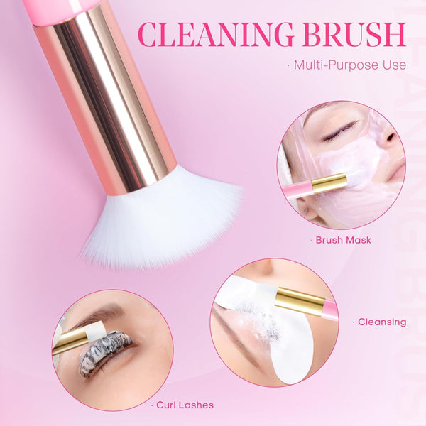 Lash Shampoo for Lash Extensions 60Ml Eyelash Extension Cleanser Lash Shampoo Cleaning Kit with Shampoo Brush & Mascara Brush-No Irritating