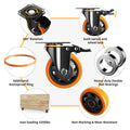 4 Inch Caster Wheels, Casters Set of 4, Heavy Duty Casters with Brake 2200 Lbs, Locking Industrial Swivel Top Plate Casters Wheels for Furniture