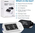 OMRON Platinum Blood Pressure Monitor, Upper Arm Cuff, Digital Bluetooth Blood Pressure Machine, Stores up to 200 Readings for Two Users (100