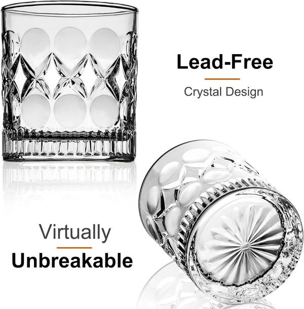 PARACITY Whiskey Glasses Set of 2,Christmas Gift, Old Fashioned Glasses, Rocks Glasses, Bourbon Glasses, Suitable for Use in Bars, Parties, and
