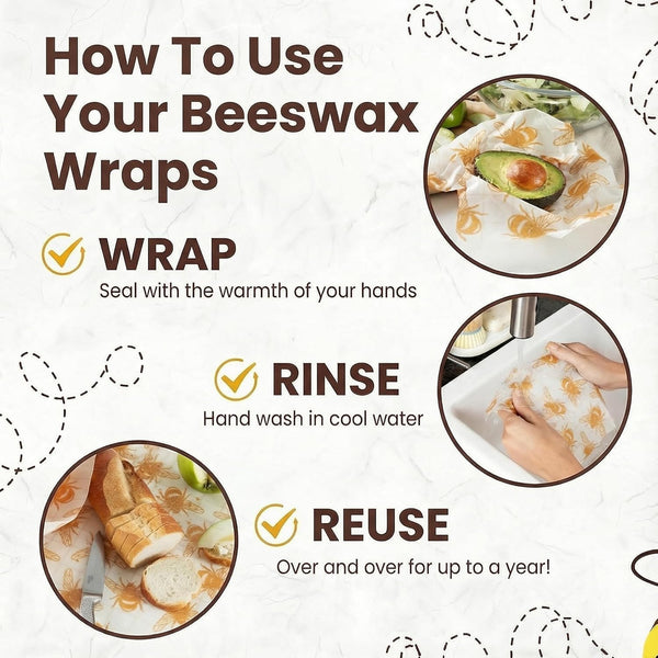 XXL Reusable Beeswax Wrap Roll 14 X 55 in | Cut to Size Beeswax Wraps for Food | Fold into Bread Bags | Cute Food Wraps | Gift Reusable Wrap