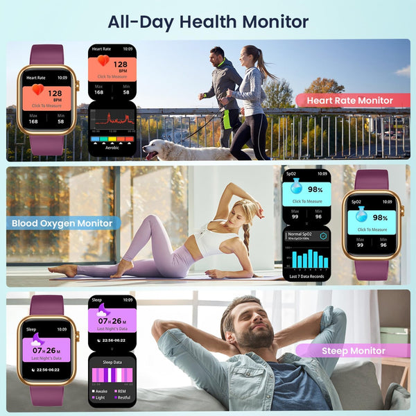 Smartwatch Women for Android Phones Ios: Smart Watches for Women Fitness Tracker 1.83" Touchscreen Waterproof Smartwatches Lady with Answer/Make