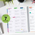 Aug 2025-Jul 2026 Lite Teacher Lesson Planner Notebook 8.5X11 Daily Weekly Monthly Organizers - Includes 7 Periods, Dated Calendar, Page Tabs,