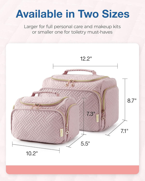 BAGSMART Travel Toiletry Bag, Large Wide-Open Travel Bag for Toiletries, Makeup Cosmetic Travel Bag with Handle