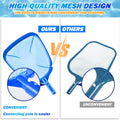 Pool Skimmer - Pool Net with 3 Section Pole, 48 Inch Pool Skimmer Net with Pole Total Length, Pool Nets for Cleaning, Fine Mesh Net Pool Skimmer