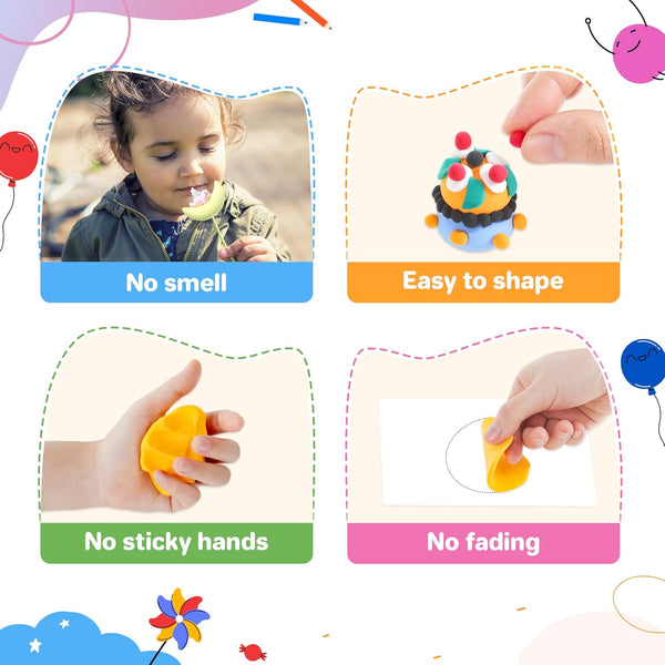 Air Dry Clay 66 Colors, Modeling Clay for Kids, DIY Model Magic Clay, Molding Clay Kit with Sculpting Tools, Non-Sticky Soft and Super Light, Arts