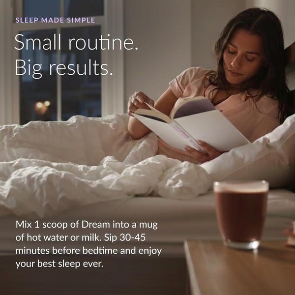 Beam Dream Sleep Powder, Natural Sleep Aid and Magnesium Hot Cocoa Drink for Adults, Calming Sleep Supplement with Apigenin, Nighttime Sleep Drink
