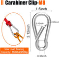 Carabiner 3 Inch Spring Snap Hook, 16Pcs M8 5/16 Inch Spring Snap Hook Quick Link for Camping Hiking, 500LBS Holding Capacity Heavy Duty Steel