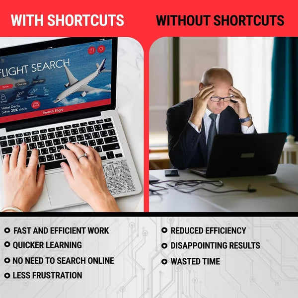 Synerlogic Mac OS Shortcuts Sticker | Keyboard Stickers for Macos | No-Residue Laminated Vinyl Macbook Cheatsheet for Laptop | Macbook Shortcuts