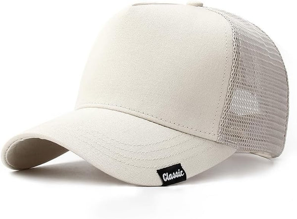 Oversize XXL Baseball Cap, Extra Large High Crown Hat for Big Heads 23.6"-25.6", Adjustable Plain Mesh Back Trucker Hat
